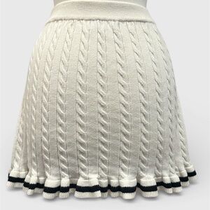 Willow and Wind White Cable Knit Skater Skirt